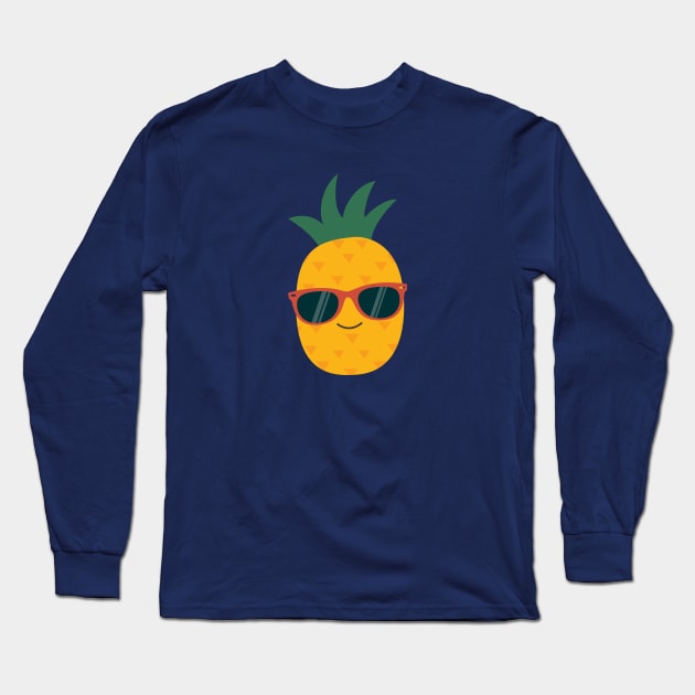 Funny Tropical Pineapple Summer T-Shirt Long Sleeve T-Shirt by happinessinatee